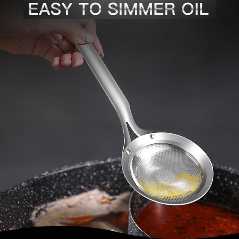 Stainless Steel Mesh Skimmer Vegetable Residue Oil Mesh Colander Strainer Soup Pot Small Colander Kitchen Tools Utensil