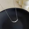 S925 Sterlingsilber Minimalistische Runde Diamant-Blasen-Halskette mit Zirkonia - Vielseitige Schlüsselbein-Kette für Damen