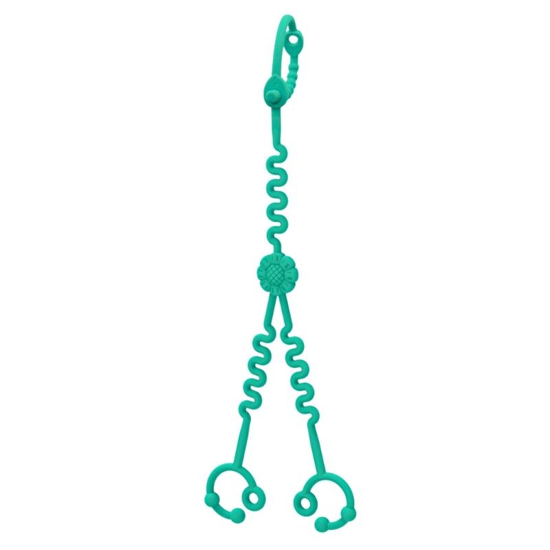 2 In 1 Sunflower Pattern Baby Pacifier Chain Silicone Bottle Holder Multifunctional Teething Toy for Easy Travel