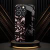 Trendy Black Pink Lace phone case mobile phones for iphone 17 pro max cover Glass for iPhone 17 16 15 14 13 12 11pm Pro Plus