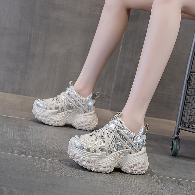 Paris retro dad shoes women's 2025 spring and autumn new platform tire sole polishing sports and leisure trend women's shoes