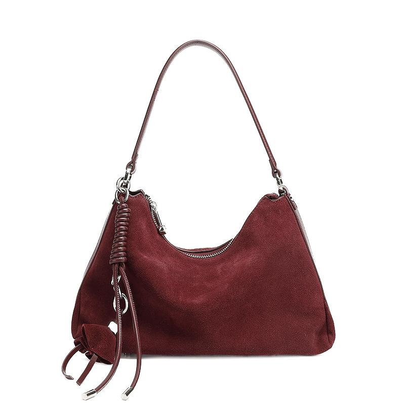 HIFASHION Genuine Suede Leather Hobo Bags For Women New 2026 Luxury Designer Crossbody Vintage Tassel Underarm Shoulder Handbags