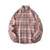 Autumn Men'S Abraded Thickened Plaid Long Sleeve Shirt Men'S Casual Shirt Jacket