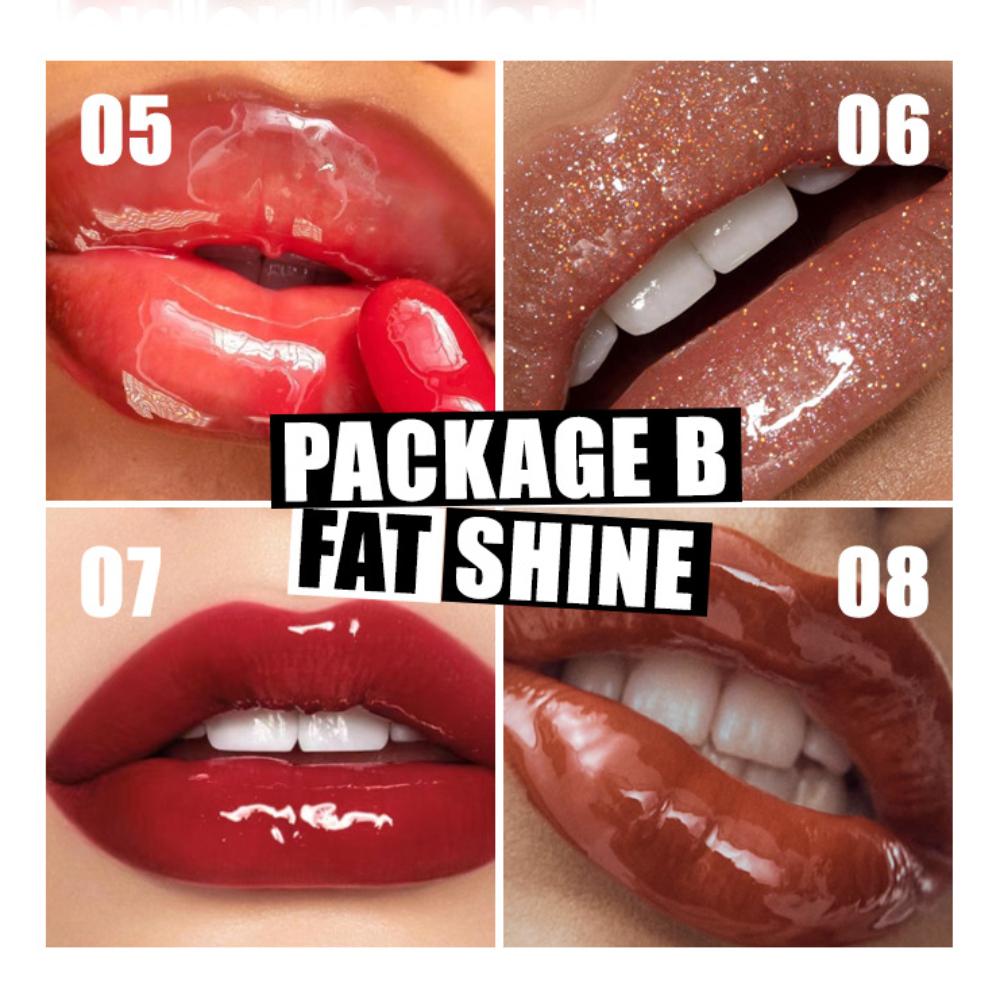 4 Stück/Set Lip Glaze Mirror Lippenstift Langanhaltender feuchtigkeitsspendender flüssiger Lippenstift Wasserdicht Antihaft-Becher Transparenter Lipgloss Lippenöl Lippen Make-up