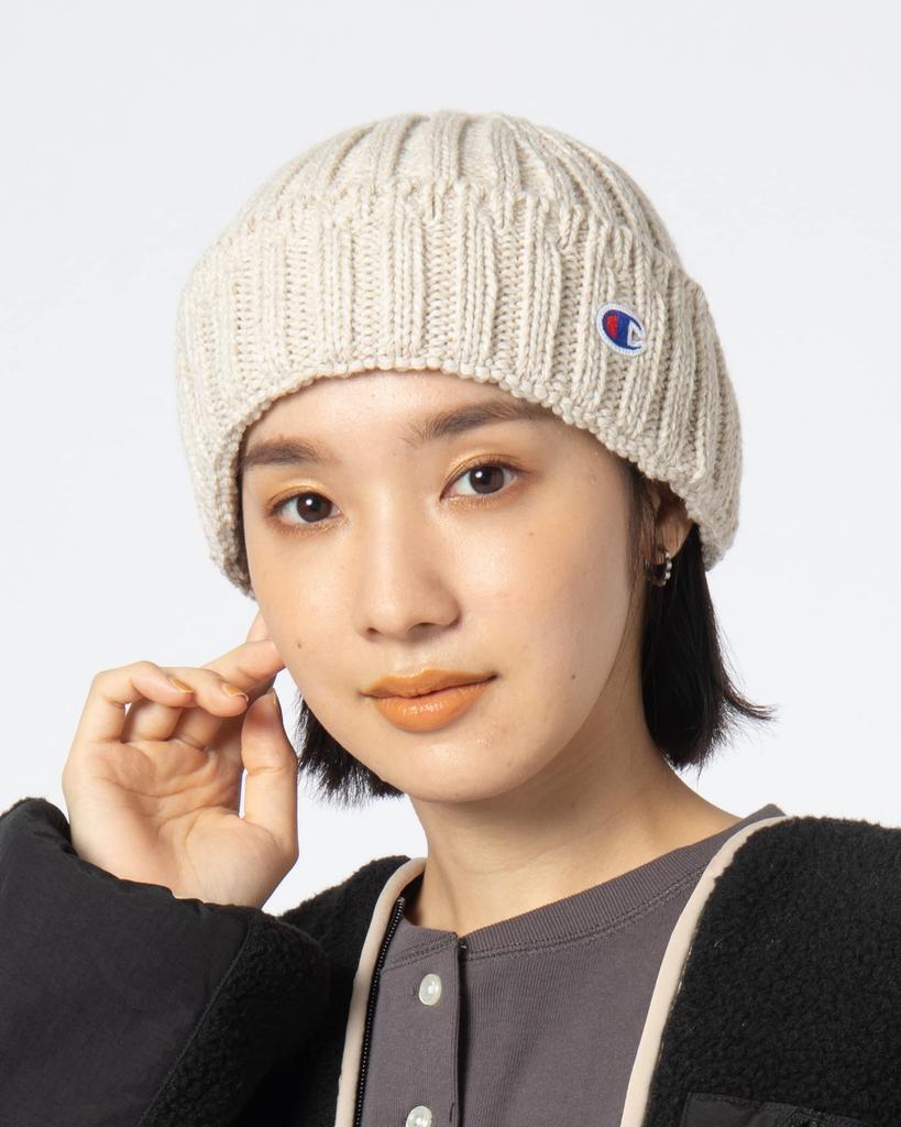 Champion Knit Cap WHOLEGARMENT Made In Japan 492-1011 Mustard Free Size 57-59 Cm Unisex Beanie Winter Hat