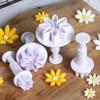 4/8 Stück Pflaumenblüte Gänseblümchen Kuchen Ausstecher Fondant Keks Ausstechform Pflaume Backen Dekorieren Keksstempel Für Küchenwerkzeuge