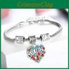 Family Members Inlaid Colorful Rhinestone Love Heart Bracelet Ideal For Family**