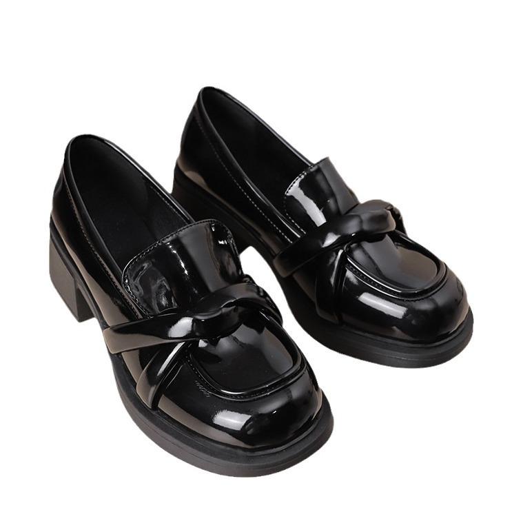 Black Versatile British Casual Platform Small Leather Shoes Women's Autumn and Winter 2025 New French Retro Mary Jane Single Shoes