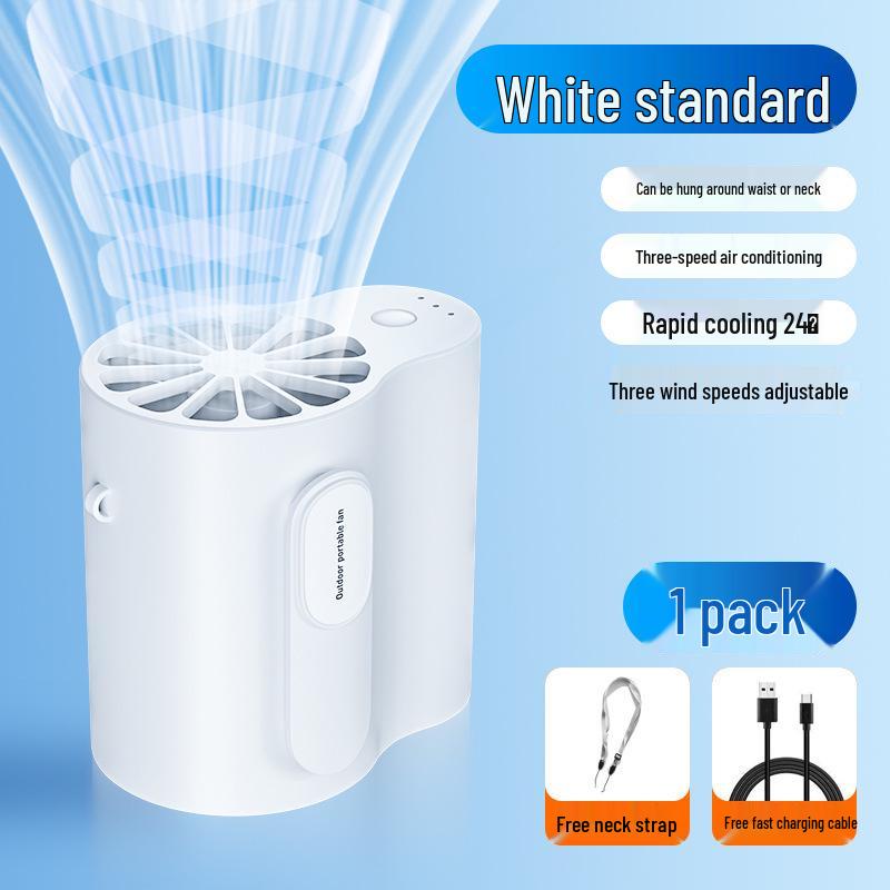 Portable Outdoor Waist Fan: Powerful Mini Cooling with Strong Wind for Construction Sites