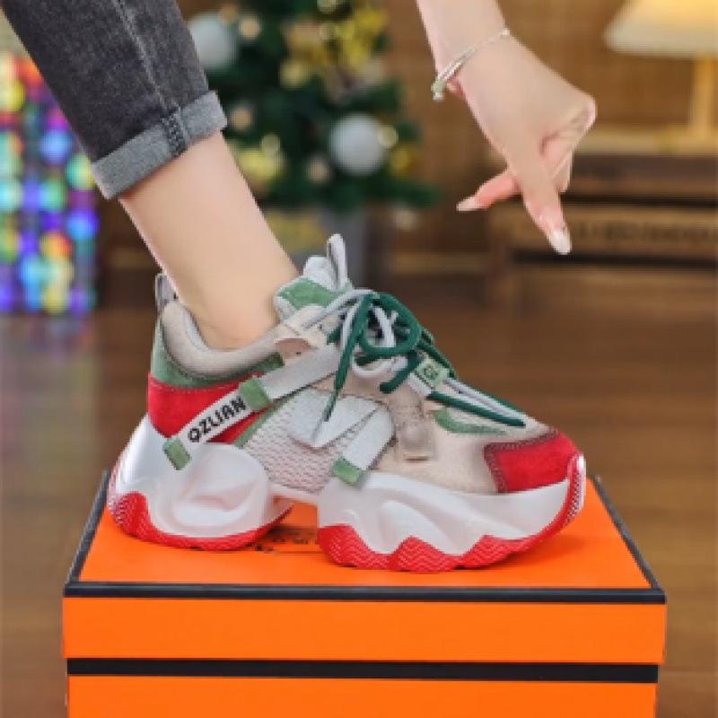 

Fashion 2025 New Classic Women s Sneakers Versatile Fashion Casual Shoes Thick soled Height Boosting Lightweight Sports Running Shoes 35