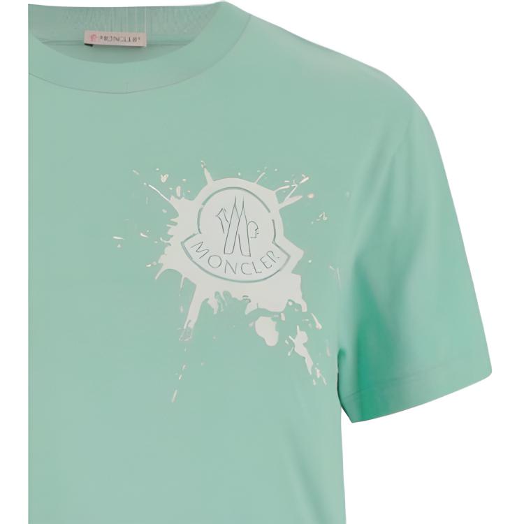 Moncler Logo Print Crew Neck Short Sleeve T-Shirt Women T-Shirts 8C00016829HP80B