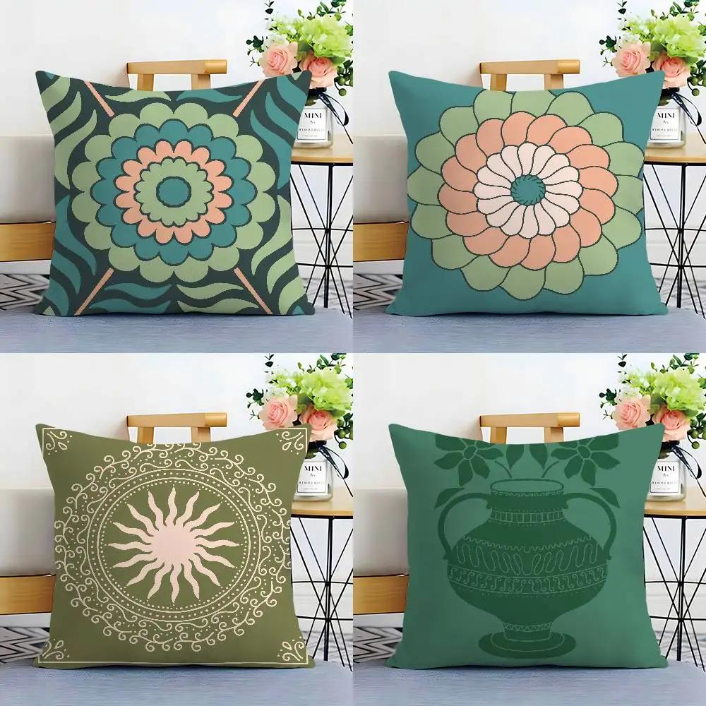 Home Decor Colorful Floral & Geometric Pillow Covers Pattern Cushion Cover Suitable for Sofa Bedroom Car Pillow Cover