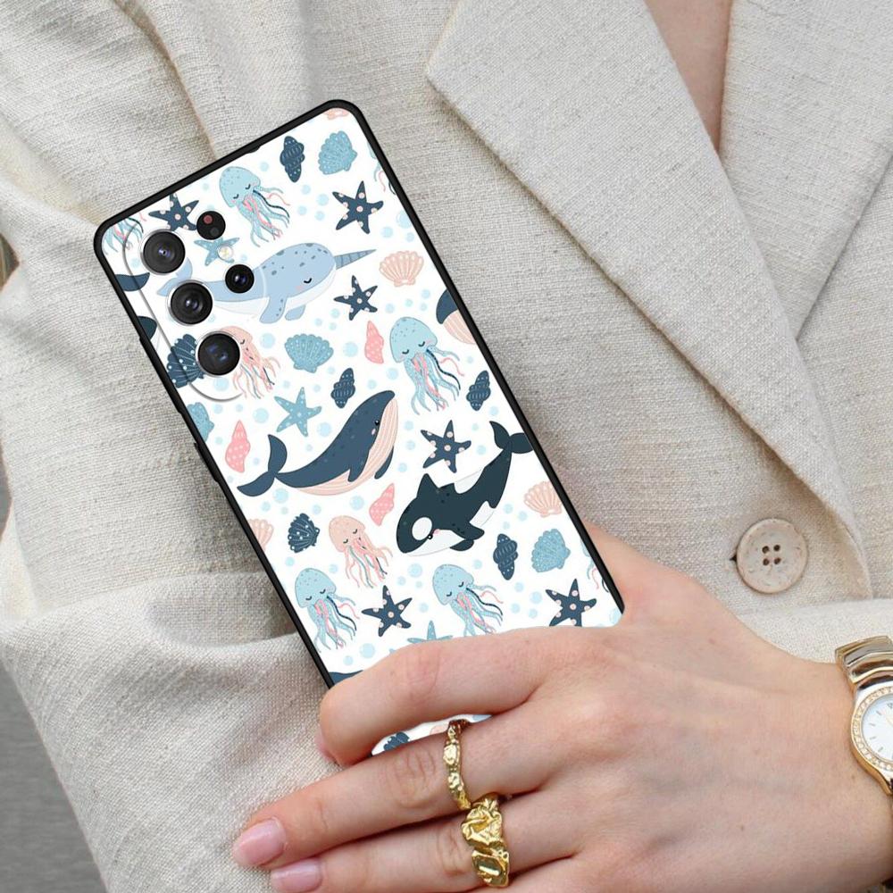 Baby Whale Cell Phone Case for Samsung Galaxy S26 Ultra S25 S24 S23 S22 S21 S20 Note10 Cover