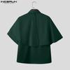 INCERUN Herren Kurzarm Einfarbig Fake Zweiteilige Freizeithemden Tops