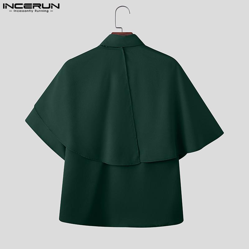 INCERUN Herren Kurzarm Einfarbig Fake Zweiteilige Freizeithemden Tops