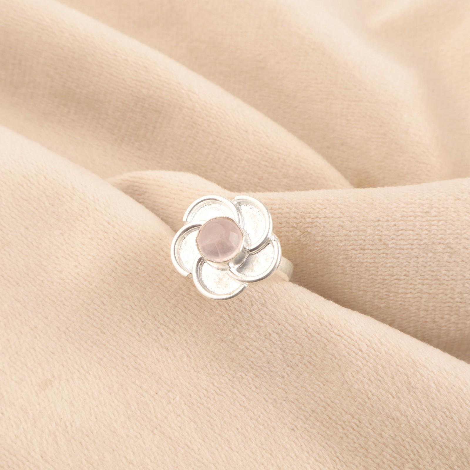 

Кольцо из розового кварца, серебро 925 пробы, штабелируемое, подарок на годовщину, ко Дню сестер, ювелирное украшение RR-51-31 15