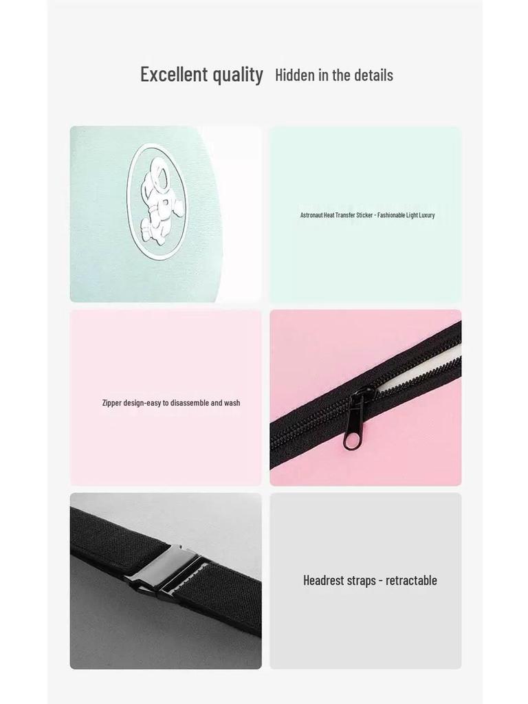 Car Neck and Lumbar Support Memory Foam Pillow Set for Headrest - High-Grade Interior Accessory