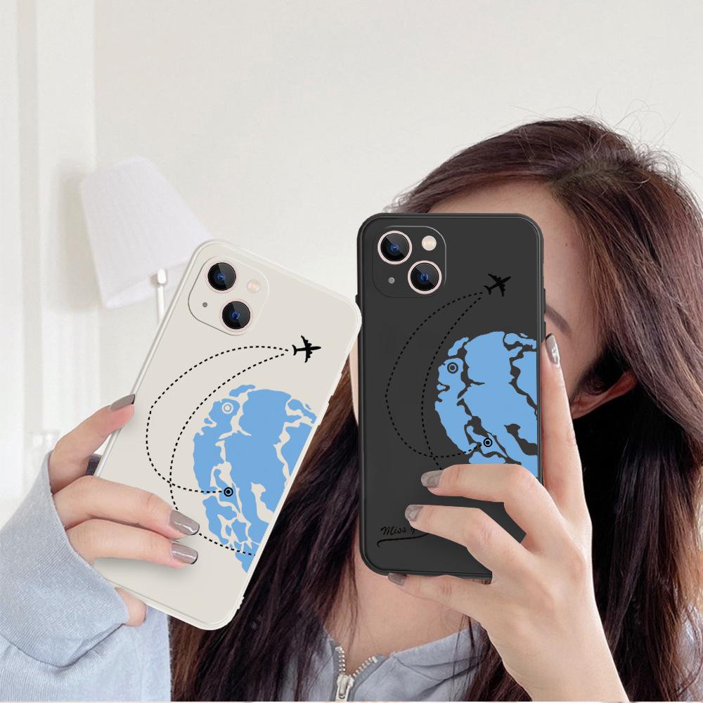 Couple love mobile phone case for iphone14 apple 17promax aircraft 16 niche 11 soft case protective case