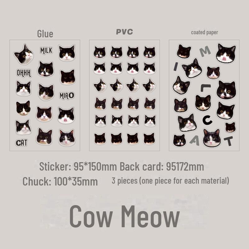 Mr. Paper Cat Head Series Cute Cartoon Stickers, 4 Types