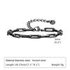 5mm Paperclip Chain Bracelets for Men Women,Waterproof Rectangle Stainless Steel Links Wristband,Trendy Zircon Gifts
