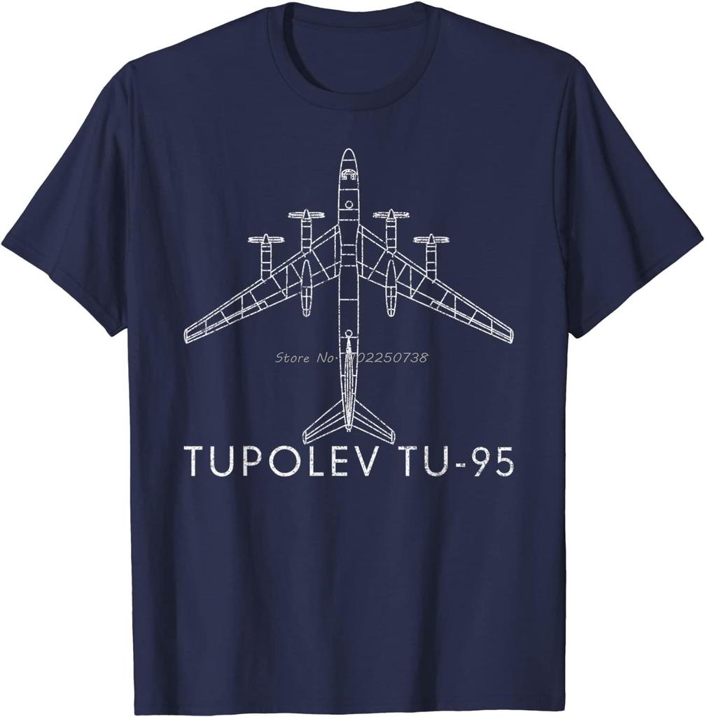 Russian Warplane Tupolev Tu-95 Bear Strategic Bomber T-Shirt Summer Cotton Men T Shirt New Streetwear Oversize tees