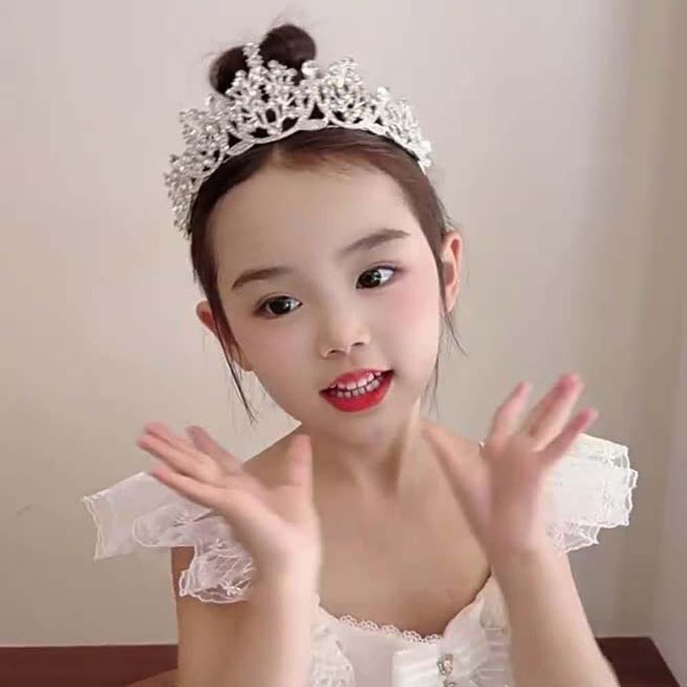 Shiny Crown Hair Accessory Elegant Princess Rhinestone Tiara Temperament Silver Floral Crown  Women