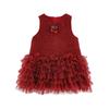 Yoyou Girls' 2025 Winter Plush Red New Year Vest Dress