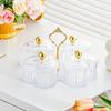 Divided Serving Tray Appetizer with Lid Easy To Carry Food Display Snack Plate Candy and Nut