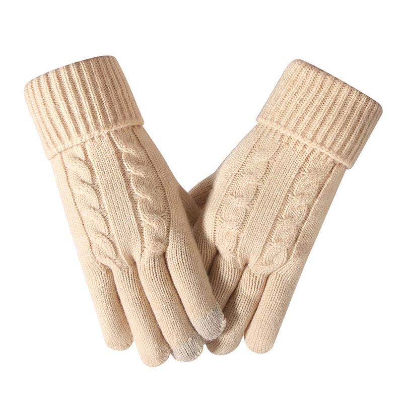 Damen Winterhandschuhe Warme Acrylstrick Reiten Büro Kaltes Wetter Warmer Handschutz Mehrfarbig