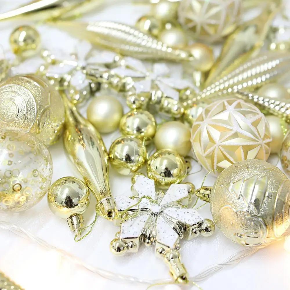 40pcs Shatterproof Painted Christmas Balls Pendant Reusable Xmas Tree Ornaments  Holiday Festive