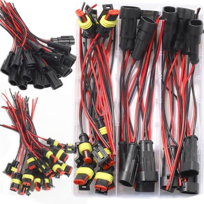 Upgrades 2Pin Quick Connect Wire Connectors Quick Splices 2Pin Waterproof Connectors 40pcs for Automotive Circuits