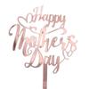 10PCS Happy Mother's Day Acrylic Cake Toppers Art Fonts Design Gold Rosegold Love Heart Cupcake Toppers Flag Party Decoration