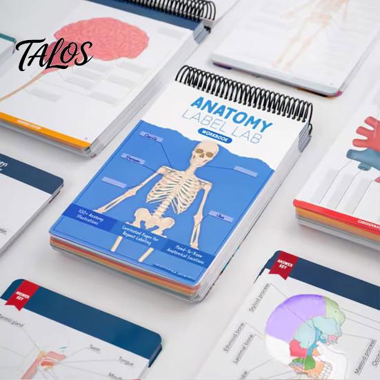 A&P Exam Prep Materials Anatomy Label Lab Workbook Human Illustrations 100+ Reusable Practice Book Full-Color Dry-Erase Pages Educational Resource for