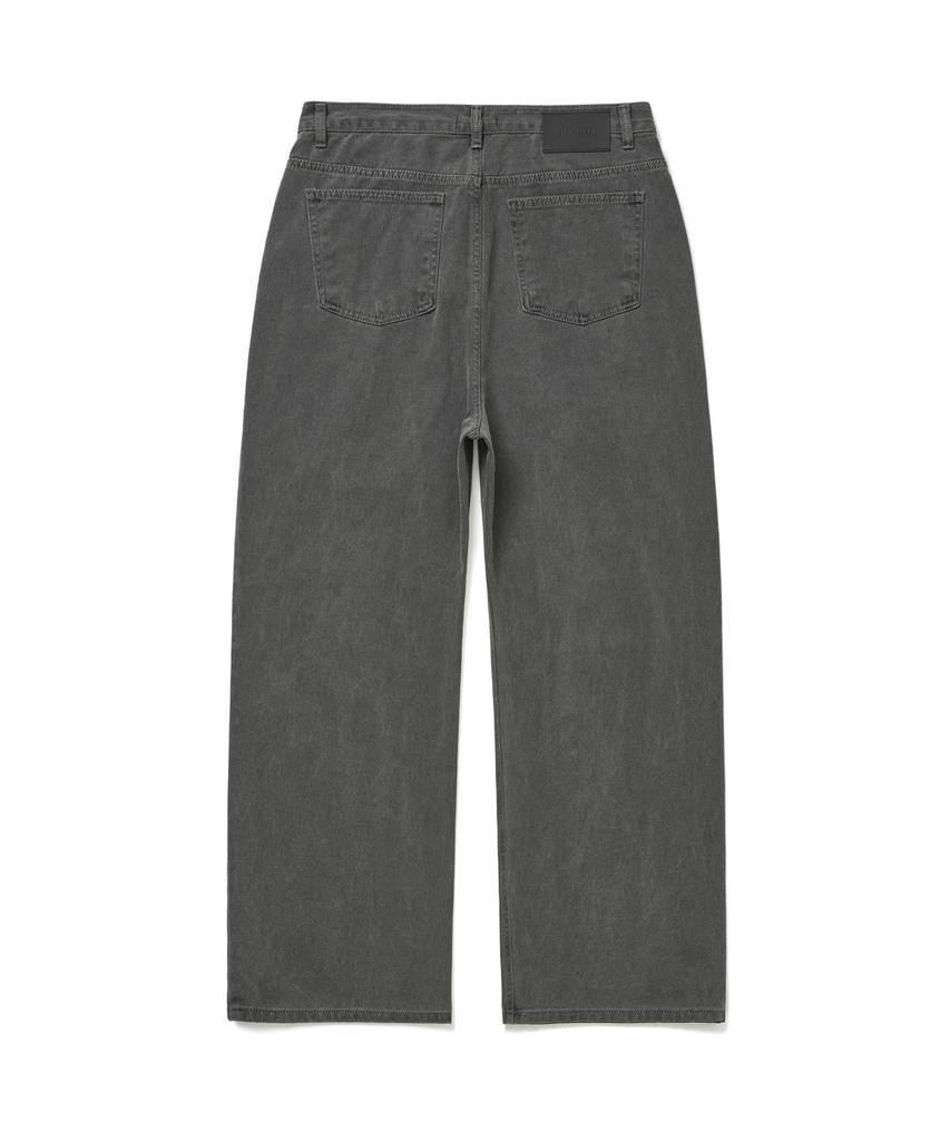 NAKEDBLOOD E.R Solid Wash Wide Denim Pants Grey