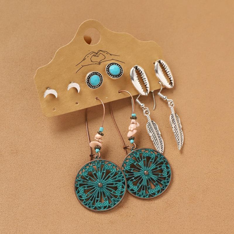 

Винтажные серьги с богемным характером, женские длинные серьги-гвоздики с тонким стержнем для отпуска и на каждый день, универсальный набор серег