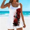 Women's Swimwear Tankini 2 Piece Swimsuit Colorful Flowers  Plant Print Vacation Bathing Suits