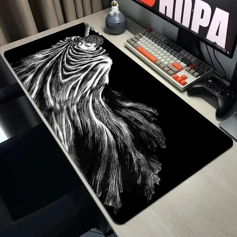 Tappetino Mouse Anime Bianco Nero Spada di Guts in Berserk Tappetino Mouse per Gamer Accessori per Gaming su Computer Tastiera Laptop mouse Tappetino per Scrivania