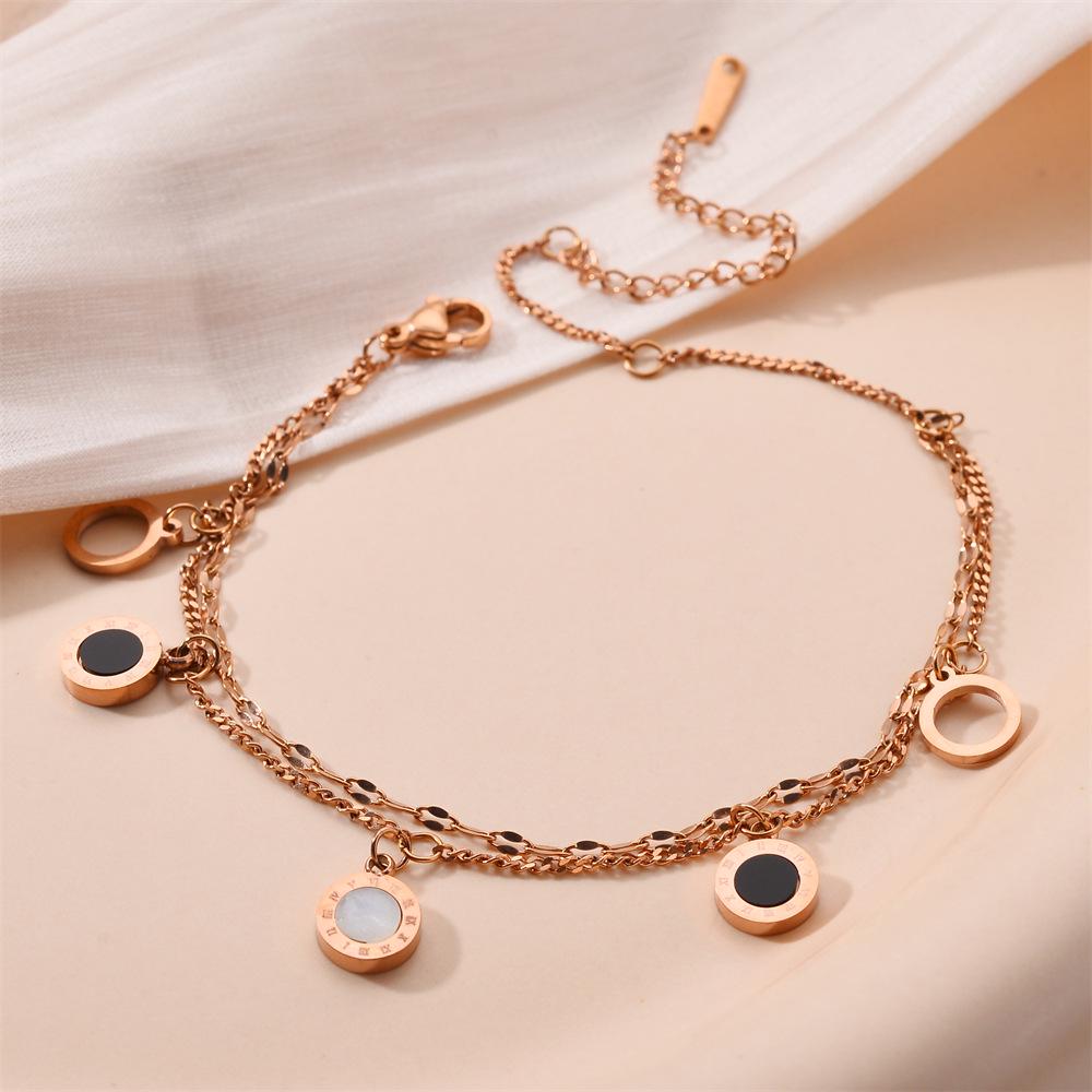 Korean Titanium Steel Four-Leaf Clover Bracelet - Women's Fashion, Versatile & Non-Fading Jewelry