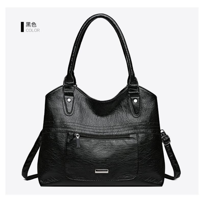 Vienos peties moteriška nauja didelės talpos minkštos odos kasdienė rankinė, madinga kurjerio rankinė