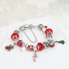 Antique Silver Christmas Bell Ornament Bracelet with DIY Glass Beads