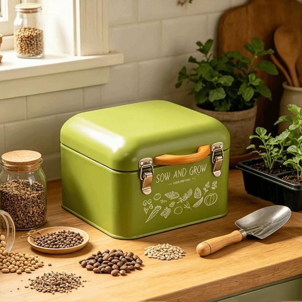 Metal Seed Storage Box Waterproof Storage Container Nordic Style Sorting Box Outdoor Gardening