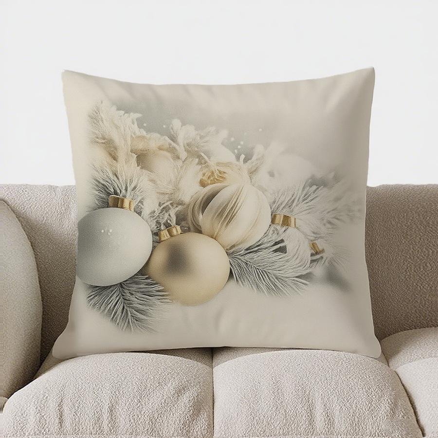 Home Decor White Christmas Tree Star Decorative Pillow Pattern Cushion Cover Suitable For Sofa Bedroom Car Pillow Cover