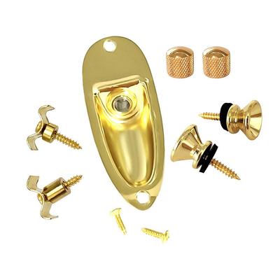 Gitaar Accessoireset: Bootvormige Jack, Strap Button, Stemmechaniek Dop, Snaardemper, en Elektrische Jack Connector.