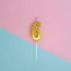 1pc Birthday Candle Golden Number Candle Smokeless Birthday Cake Party Baking Dessert Candle Plug-in Set