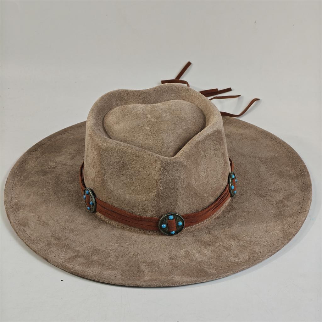 Rose Red Heart Top Vegan Suede Hat Turquoise Accessories Fedora Hat Men'S Women'S Felt Jazz Hat Classic Suede Chapeau Sombrero