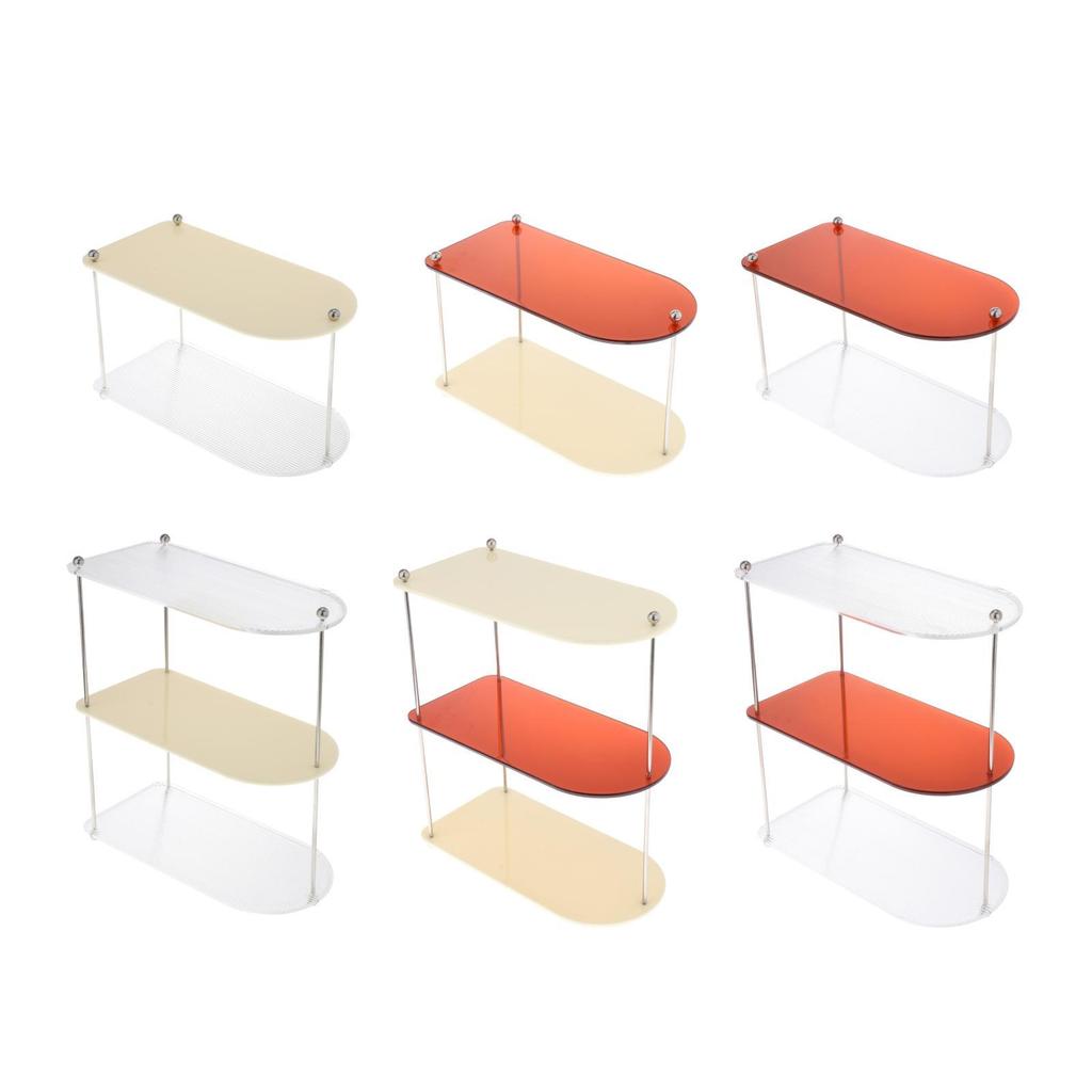 Organizer Acrylic Tray Makeup Perfume Stand Vanity Shelf Cosmetic Rack With Iron Body And