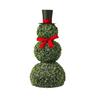 Christmas Snowman Topiary Artificial Snowman Shaped Topiary Tree Pot with Red Bow Santa Hat for Indoor Outdoor Home Porch Yard Holiday Decor