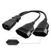 30cm PDU IEC320 C14 auf Doppel-EEU4.0mm Verlängerungskabel Y-Splitterkabel PVC Computeradapter Drahtleitung