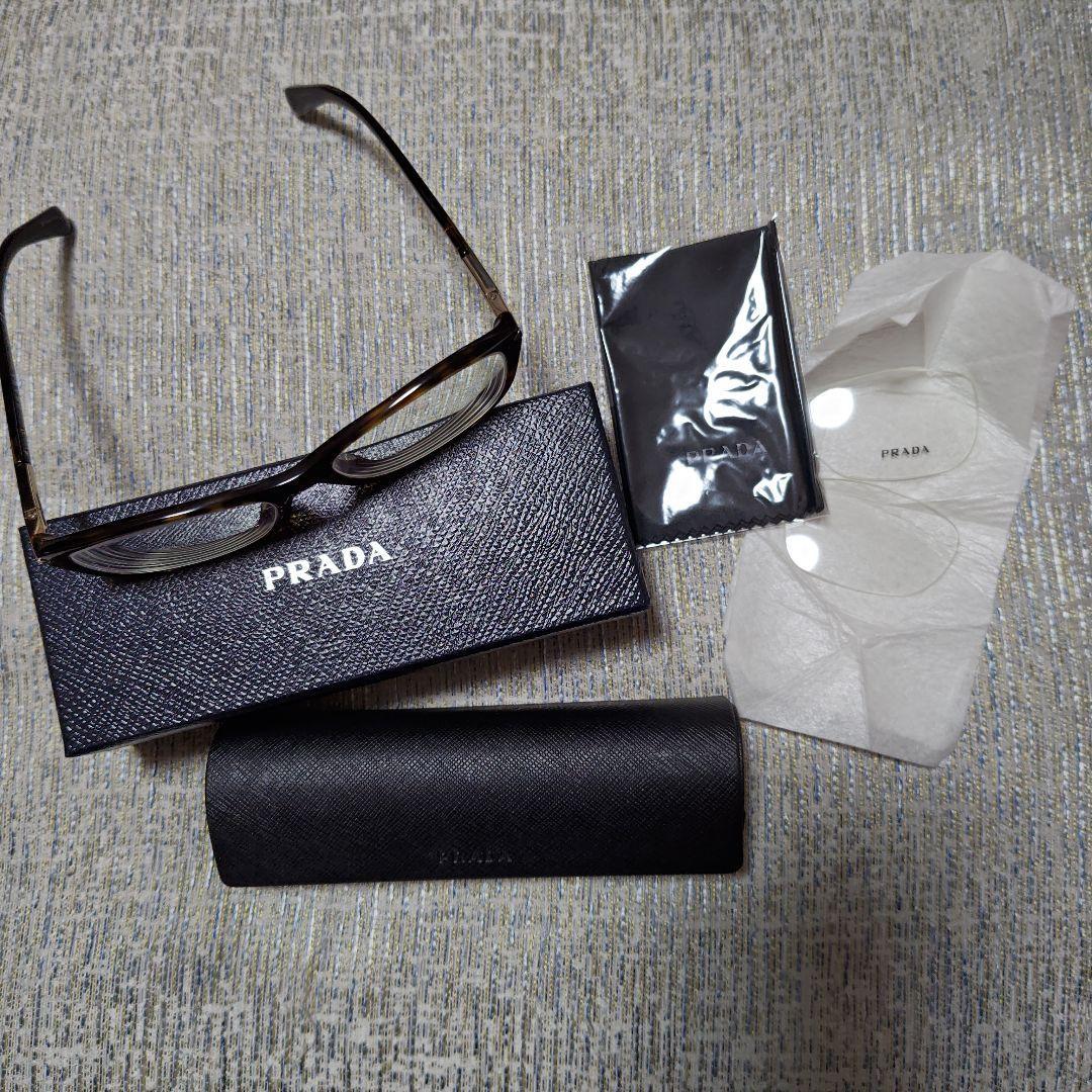 Used PRADA glasses tortoiseshell pattern frame with case
