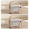 HIFI Wireless Portable Retro -compatible Speaker Alarm Clock Aux Stereo USB Loud Home Decor Aesthetic Gift
